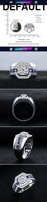 MossanRappr 1ct VVS1 Moissanite Men’ s Diamond Ring 925 Sterling Silver D Color Hip Hop Rings Iced out Fashion Jewelry