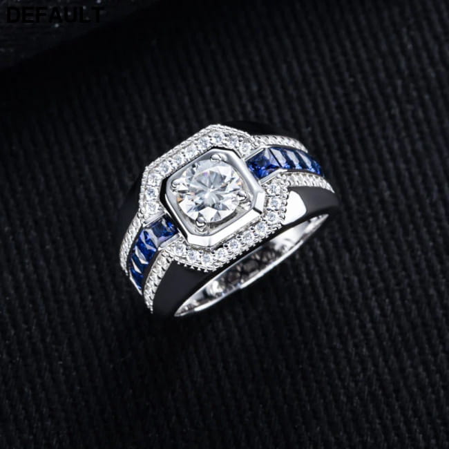 MossanRappr 1ct VVS1 Moissanite Men’ s Diamond Ring 925 WHITE / 12 Men Rings Best Selling Products