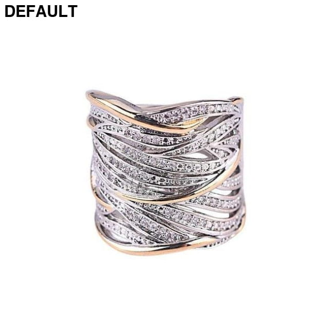 Multi-layer Gold Two-tone Ring High Quality Simulation 6 / YJZ2261A Sterling Silver Rings