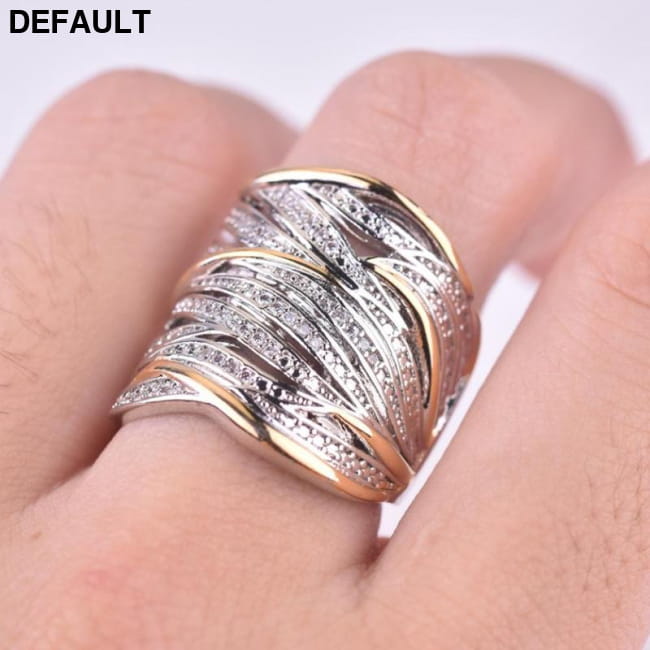 Multi-layer Gold Two-tone Ring High Quality Simulation Sterling Silver Rings