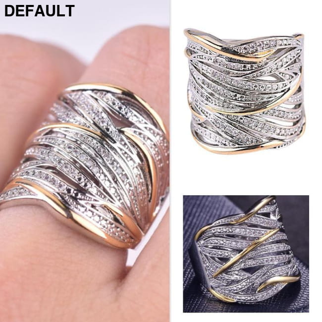 Multi-layer Gold Two-tone Ring High Quality Simulation Sterling Silver Rings