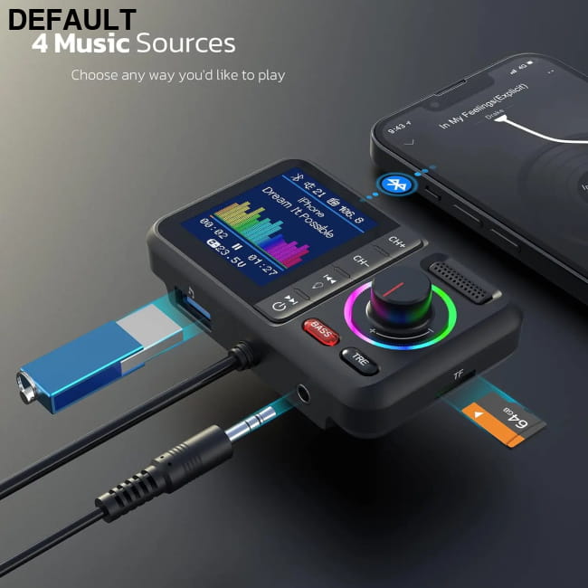 Multifunctional Wireless FM Transmitter with Big Color BT98L Bluetooth Transmitters