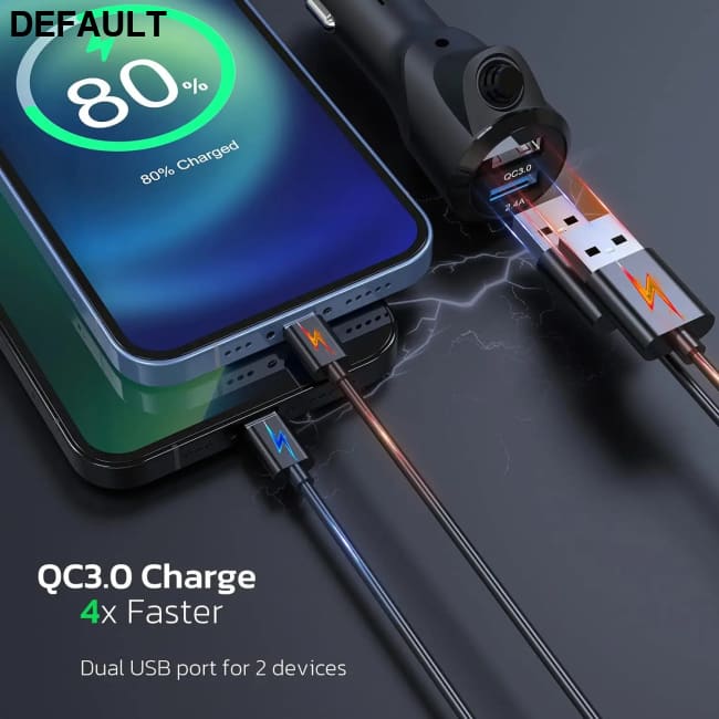 Multifunctional Wireless FM Transmitter with Big Color Screen 2.4A QC3.0 Dual USB Fast Charging Car AUX Adapter MP3