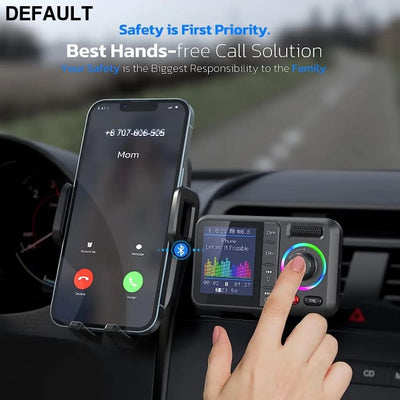 Multifunctional Wireless FM Transmitter with Big Color Screen 2.4A QC3.0 Dual USB Fast Charging Car AUX Adapter MP3