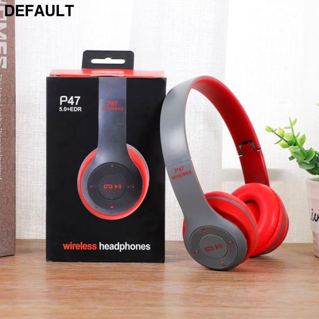 Multifunctional Wireless Stereo Bluetooth Headphone MP3 Player FM Radio Headset for iOS Android Men Women Red with Box