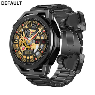 N18 smart watch TWS two in one Bluetooth local playback NFC heart rate and blood pressure health monitoring Black