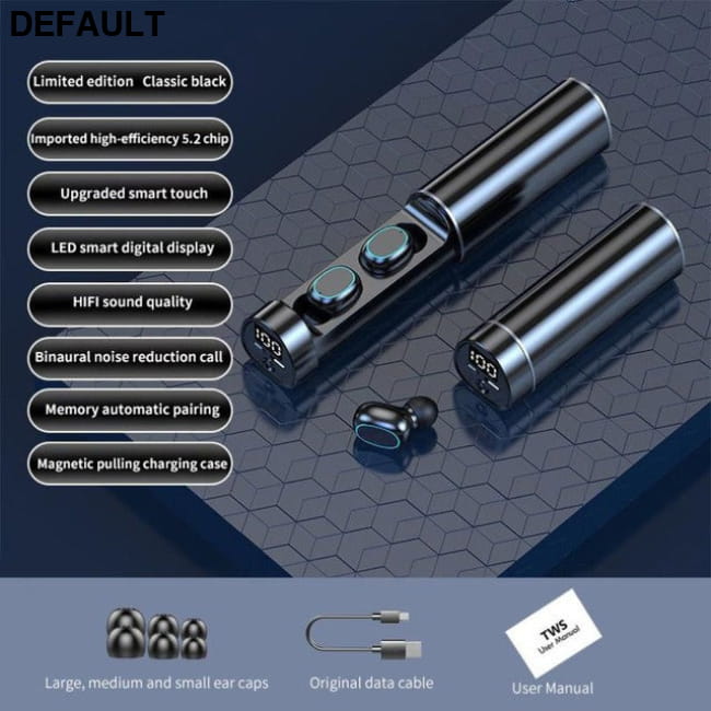 N21 wireless Bluetooth headset pull tube touch LED display Mini Earphones In-Ear Headphones