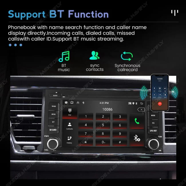 Navifly 7’’ 1Din Android 15 Car Radio Multimedia Video