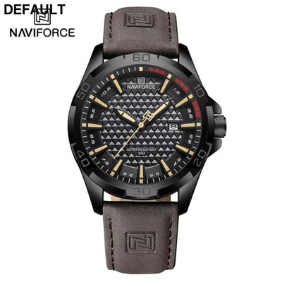 NAVIFORCE Brand Men Fashion Quartz Watches Male Leather Strap Sport Waterproof Wristwatches CalendarClock Relogio