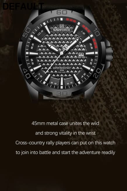 NAVIFORCE Brand Men Fashion Quartz Watches Male Leather Strap Sport Waterproof Wristwatches CalendarClock Relogio