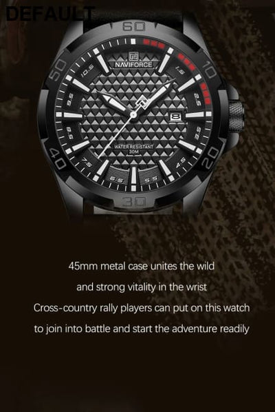 NAVIFORCE Brand Men Fashion Quartz Watches Male Leather Strap Sport Waterproof Wristwatches CalendarClock Relogio