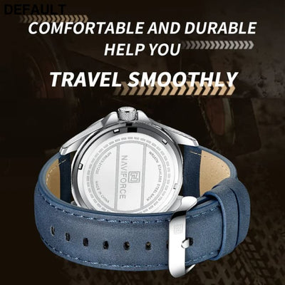 NAVIFORCE Brand Men Fashion Quartz Watches Male Leather Strap Sport Waterproof Wristwatches CalendarClock Relogio