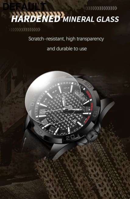 NAVIFORCE Brand Men Fashion Quartz Watches Male Leather Strap Sport Waterproof Wristwatches CalendarClock Relogio