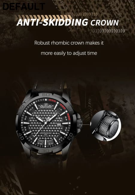 NAVIFORCE Brand Men Fashion Quartz Watches Male Leather Strap Sport Waterproof Wristwatches CalendarClock Relogio