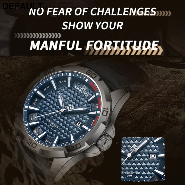 NAVIFORCE Brand Men Fashion Quartz Watches Male Leather Strap Sport Waterproof Wristwatches CalendarClock Relogio