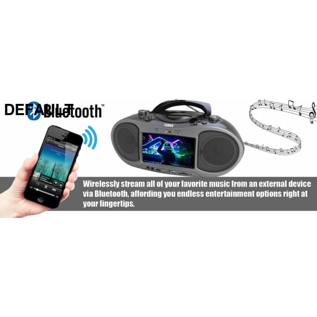 Naxa 7’’ Bluetooth DVD Boombox Portable Players Boomboxes