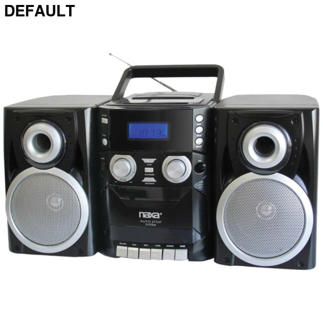 Naxa(R) NPB426 Portable CD Player with AM/FM Radio, Cassette & Detachable Speakers Audio Systems, System Electronics