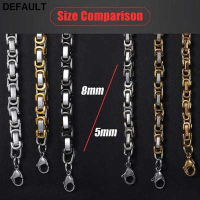 Necklace Chains Black Silver Gold Byzantine Box Link Stainless Steel Chain Neckalaces for Men Necklaces Sterling