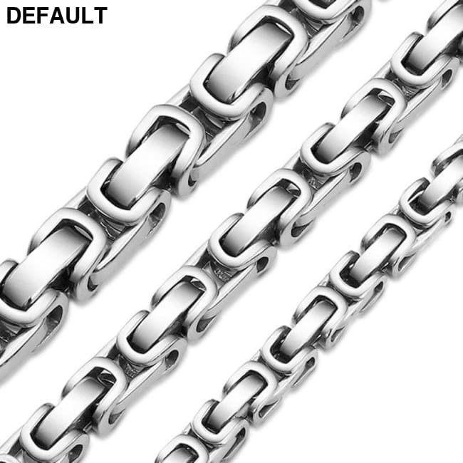 Necklace Chains Black Silver Gold Byzantine Box Link Stainless Steel Chain Neckalaces for Men Necklaces Sterling