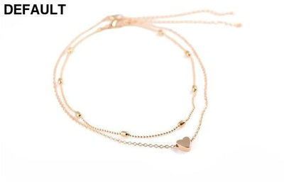 Necklace for Women Heart shape Double Chain Gold Sliver Jewelry Necklaces Ladies Gift Valentine Day Present Sterling
