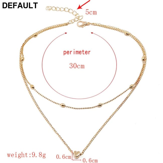 Necklace for Women Heart shape Double Chain Gold Sliver Jewelry Necklaces Ladies Gift Valentine Day Present Sterling