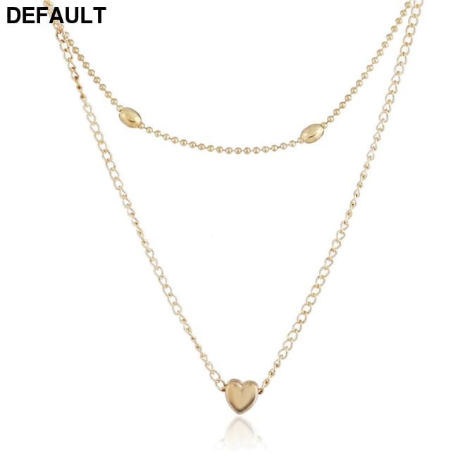 Necklace for Women Heart shape Double Chain Gold Sliver Jewelry Necklaces Ladies Gift Valentine Day Present Sterling