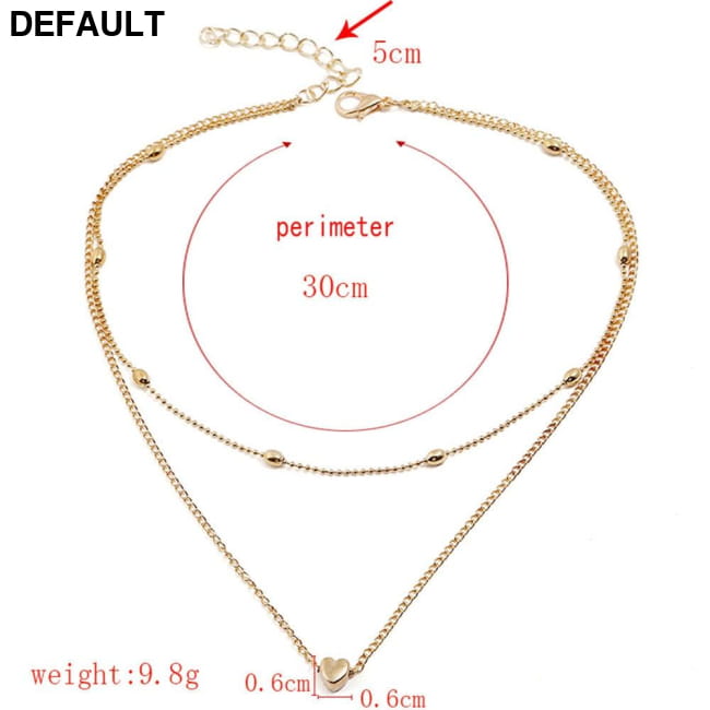 Necklace for Women Heart shape Double Chain Gold Sliver Sterling Silver Necklaces