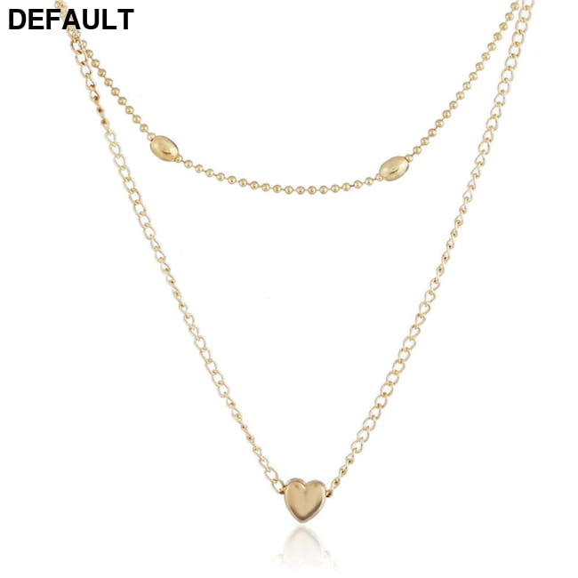 Necklace for Women Heart shape Double Chain Gold Sliver Sterling Silver Necklaces