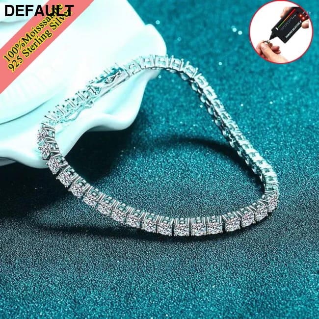 New 3mm Moisssanite Tennis Bracelet Original 925 Sterling Silver Jewelry Diamond Chain for Women & Men Bracelets