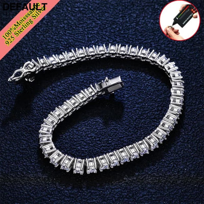 New 3mm Moisssanite Tennis Bracelet Original 925 Sterling Silver Jewelry Diamond Chain for Women & Men Bracelets