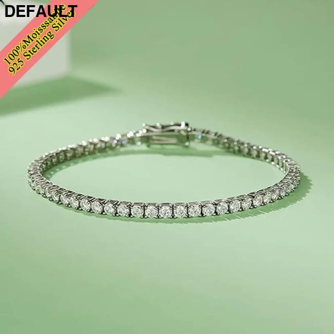 New 3mm Moisssanite Tennis Bracelet Original 925 Sterling Silver Jewelry Diamond Chain for Women & Men Bracelets