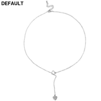 New fashion trendy jewelry copper heart chain link necklace gift for women girl Sterling Silver Necklaces