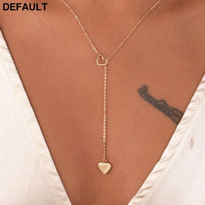New fashion trendy jewelry copper heart chain link necklace gift for women girl Sterling Silver Necklaces