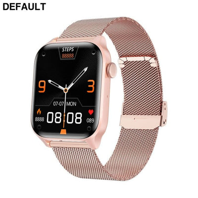 New H8 smart watch Bluetooth HD voice call health monitoring multi sport mode outdoor three proof Gold powder steel