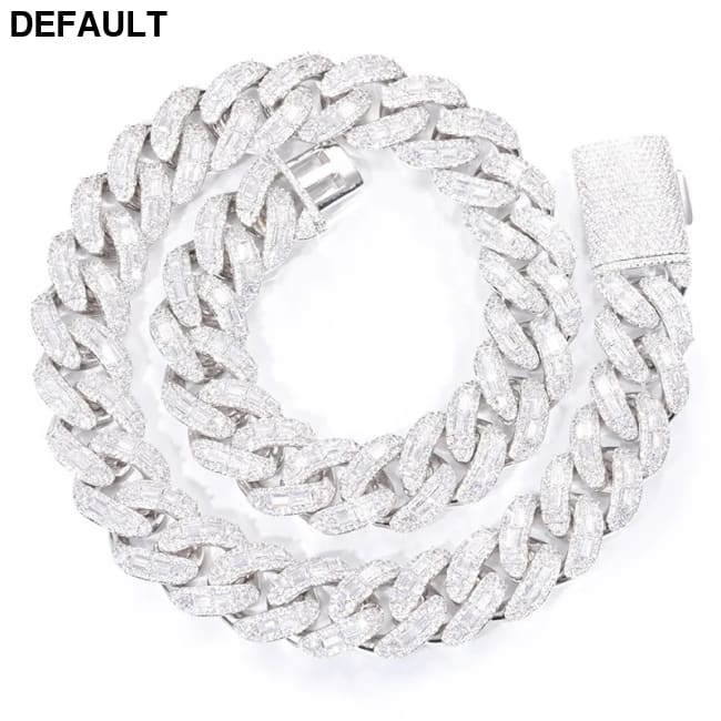 New Iced Out Square Cut Cuban Link Chain 18K Gold Plated Hip Hop Necklace for Men 18mm/20mm/25mm Fully CZ Diamond Bling