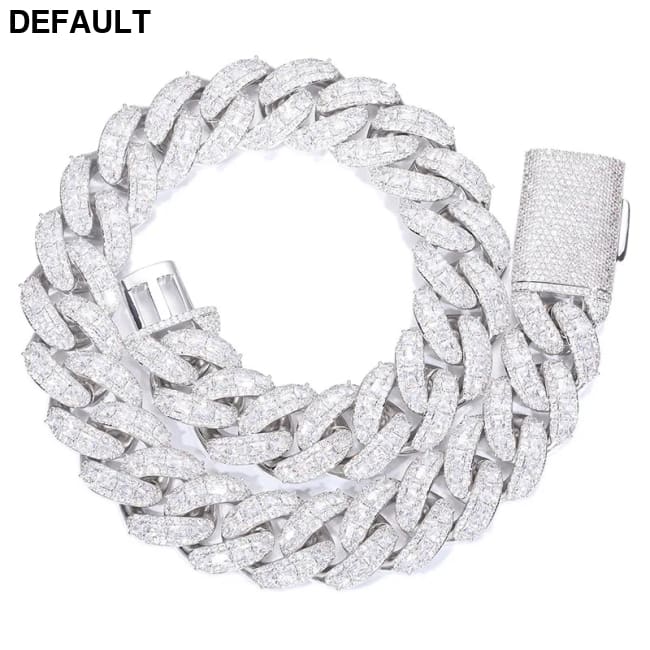 New Iced Out Square Cut Cuban Link Chain 18K Gold Plated Hip Hop Necklace for Men 18mm/20mm/25mm Fully CZ Diamond Bling