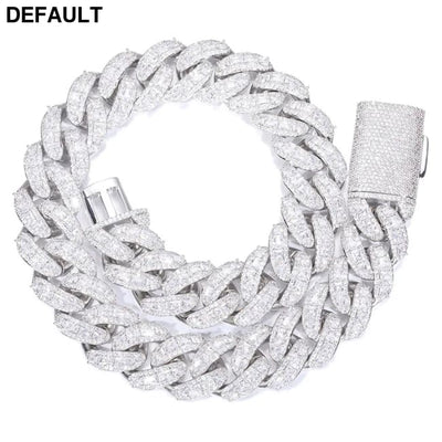 New Iced Out Square Cut Cuban Link Chain 18K Gold Plated Hip Hop Necklace for Men 18mm/20mm/25mm Fully CZ Diamond Bling