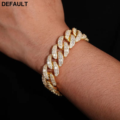 New Iced Out Square Cut Cuban Link Chain 18K Gold Plated Hip Hop Necklace for Men 18mm/20mm/25mm Fully CZ Diamond Bling