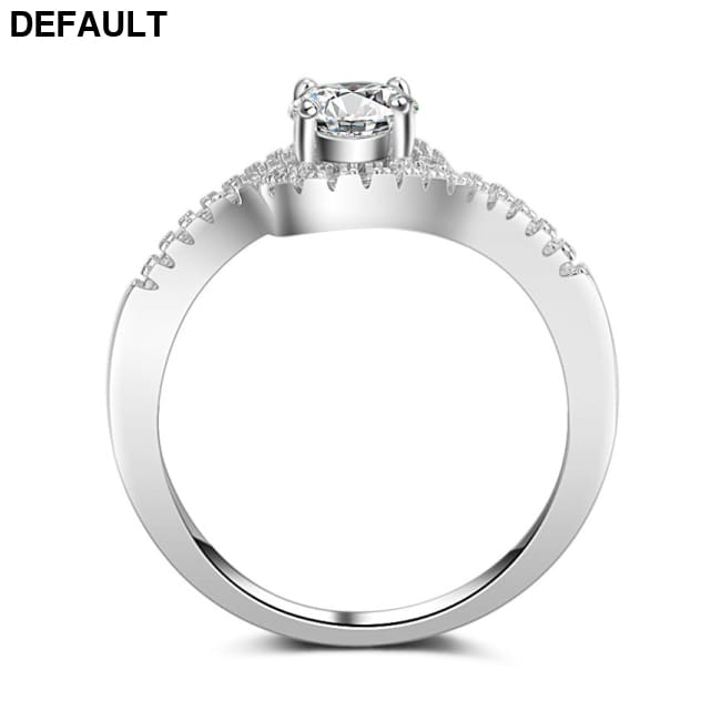 New platinum silver plating extravagant twining micro impregnated Simulation Drill Wedding Rings Best Selling Products