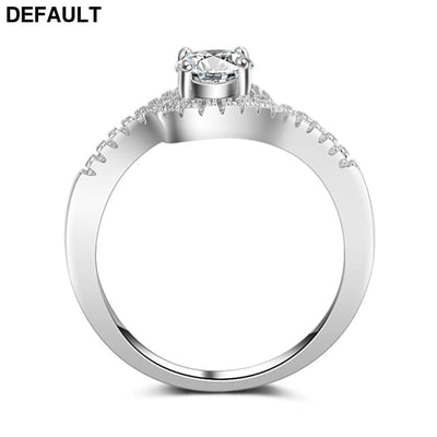 New platinum silver plating extravagant twining micro impregnated Simulation Drill Wedding Rings Best Selling Products