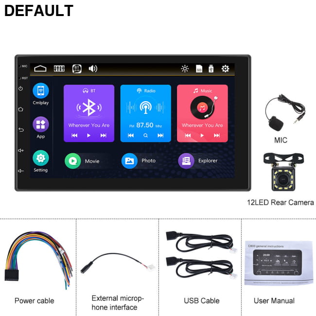 New Reversing Image Key Player 12light camera Car Audio Receiver Motor Vehicle A/V Players & In-Dash Systems