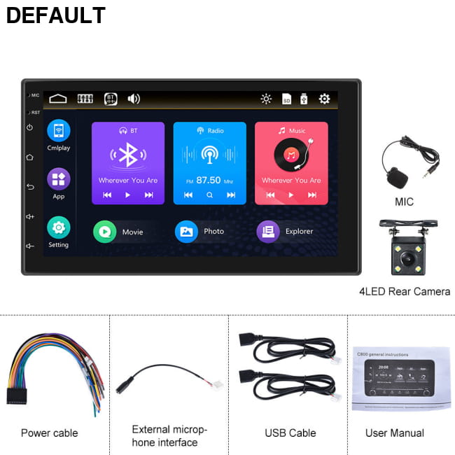 New Reversing Image Key Player Four light camera Car Audio Receiver Motor Vehicle A/V Players & In-Dash Systems