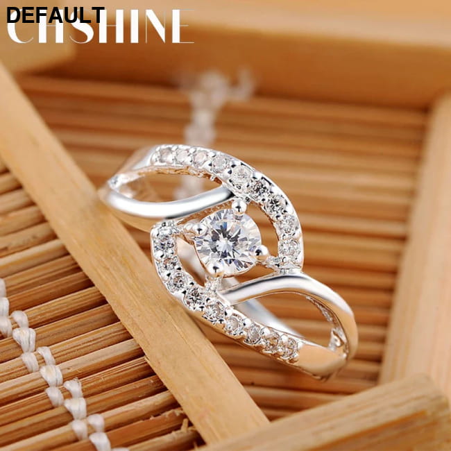 New streetwear 925 Sterling Silver Shiny Zircon diamond 10 Wedding Rings