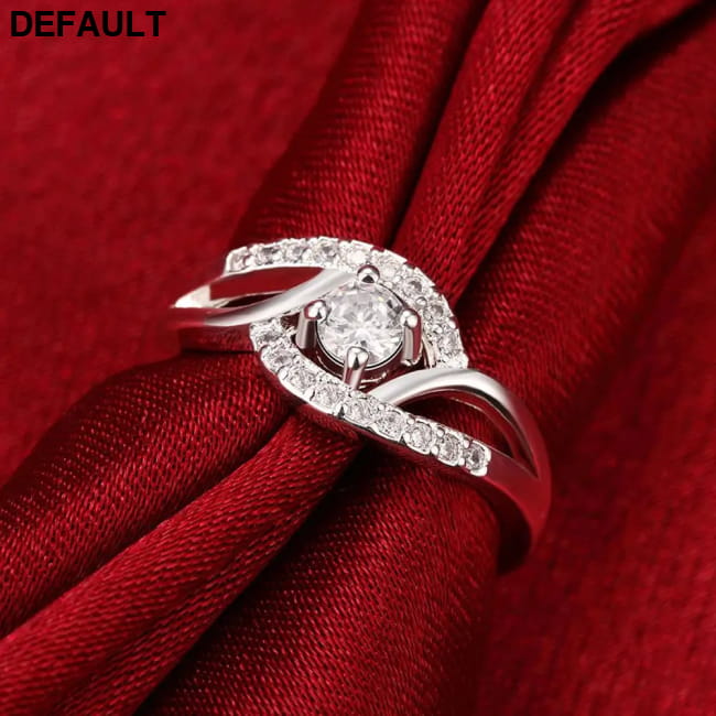 New streetwear 925 Sterling Silver Shiny Zircon diamond Wedding Rings