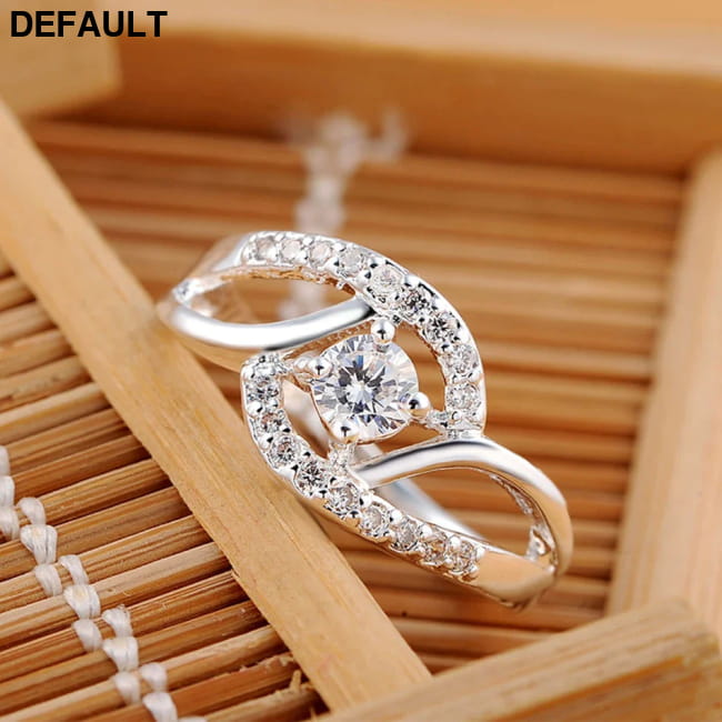 New streetwear 925 Sterling Silver Shiny Zircon diamond Wedding Rings