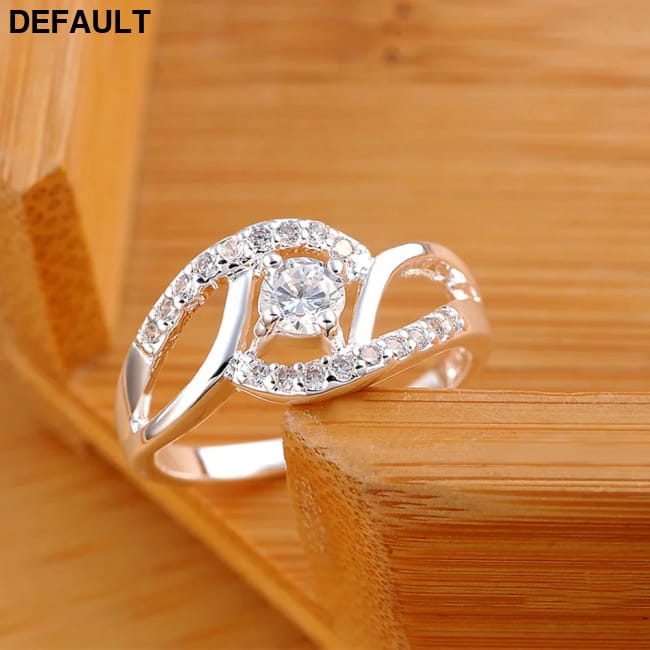 New streetwear 925 Sterling Silver Shiny Zircon diamond Wedding Rings