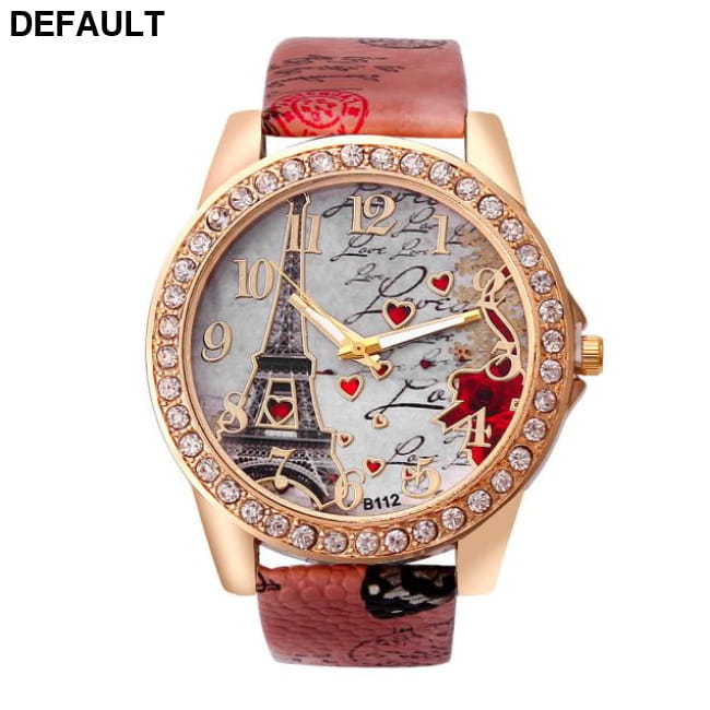 New Vintage Paris Eiffel Tower Women’s Quartz Watch Women Brown Watches
