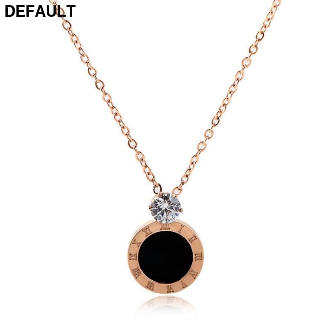 Niche Design Necklace Female Korean Version Round Roman Letters Diamond Clavicle Chain Titanium Steel Sterling Silver