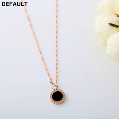 Niche Design Necklace Female Korean Version Round Roman Letters Diamond Clavicle Chain Titanium Steel Sterling Silver