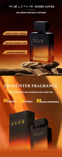 Nightfall Rhapsody Pheromone Men Eau De Parfum Woody Floral Scent Perfume Long-lasting Fragrance Masculine Charm